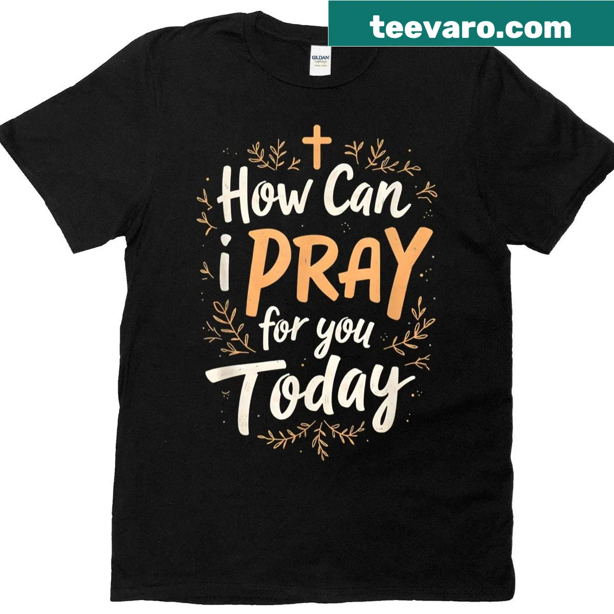 Inspirational Christian T-shirt with the phrase about prayer — on a men's t-shirt