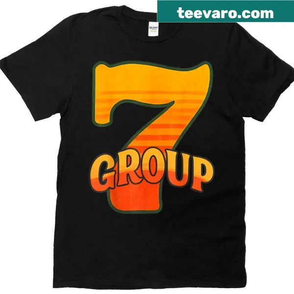 Fun typography celebrating turning seven on T-shirt