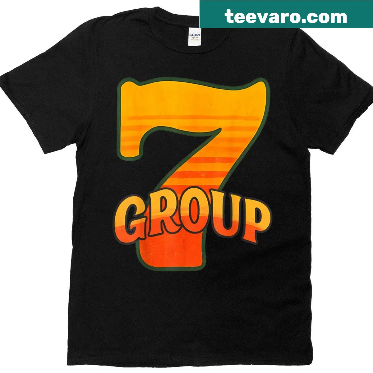 Fun typography celebrating turning seven on T-shirt — on a men's t-shirt