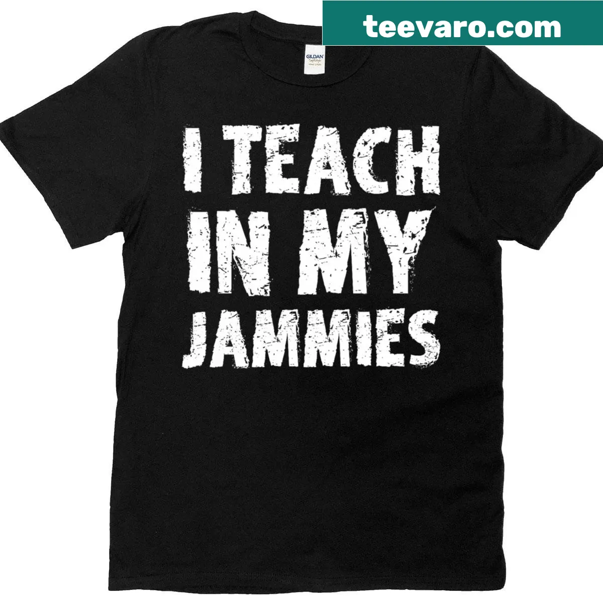 Funny teacher t-shirt with pajamas slogan design — on a men's t-shirt