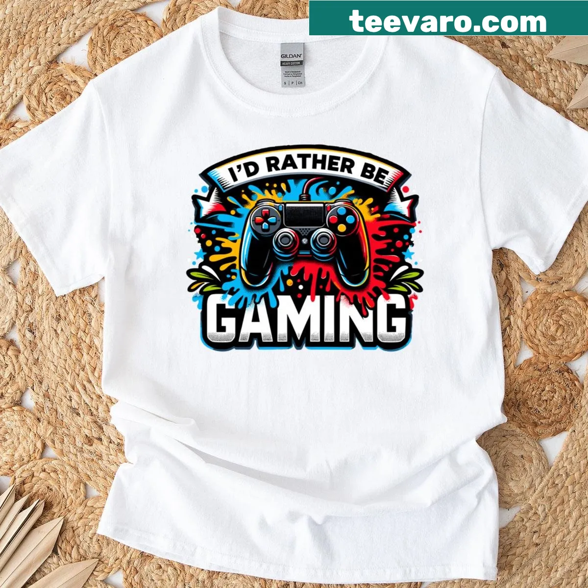 Funny graphic T-shirt with a video game player saying about gaming. — on a men's t-shirt