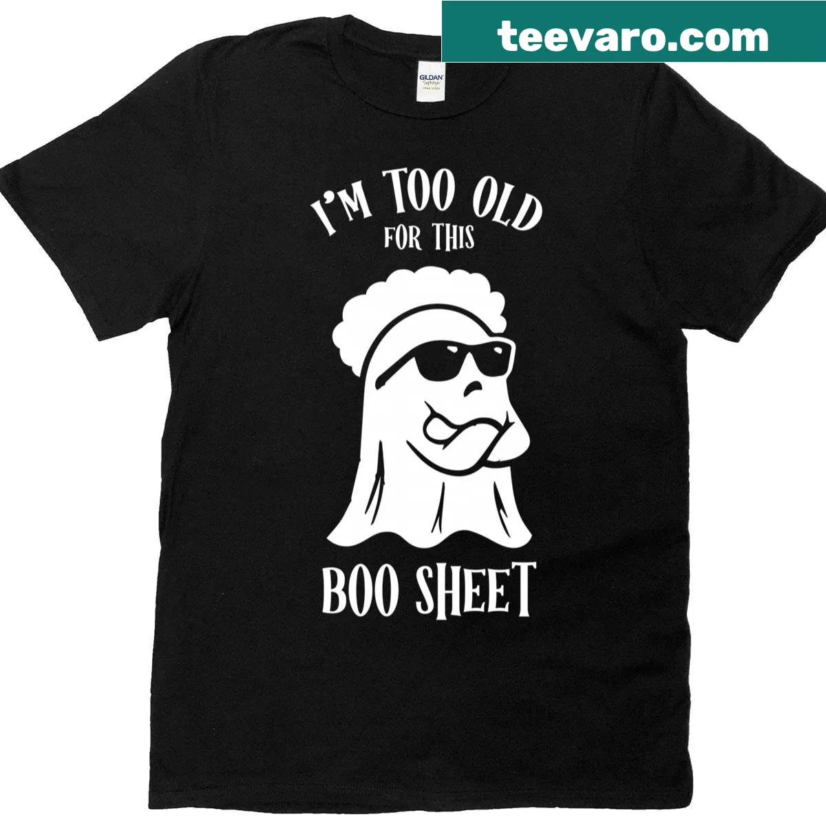 Funny Halloween t-shirt with ghost and pun design — on a men's t-shirt