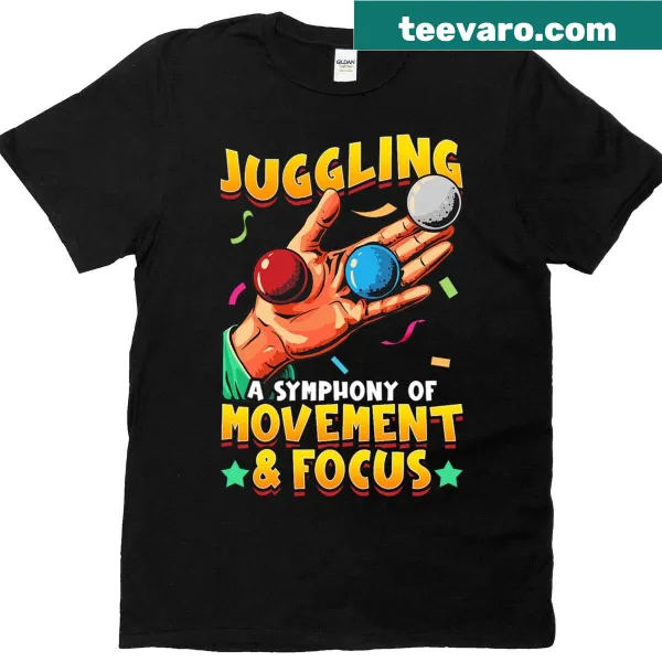 Illustration of juggling balls capturing movement on a fun T-shirt.