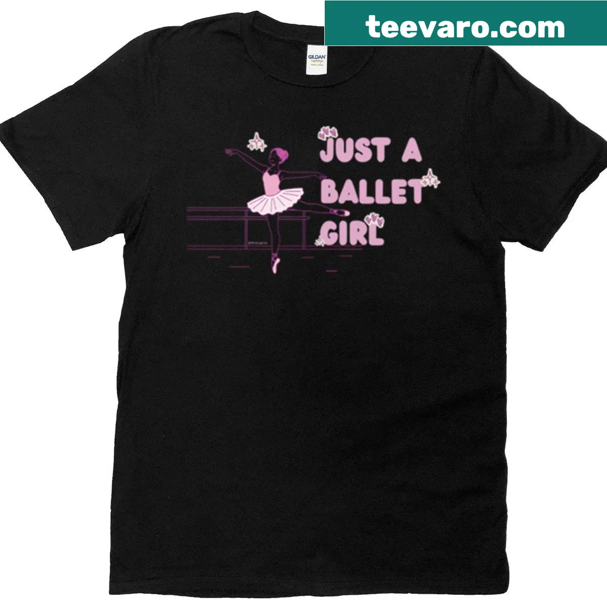 Illustration of an adorable ballerina on a t-shirt — on a men's t-shirt