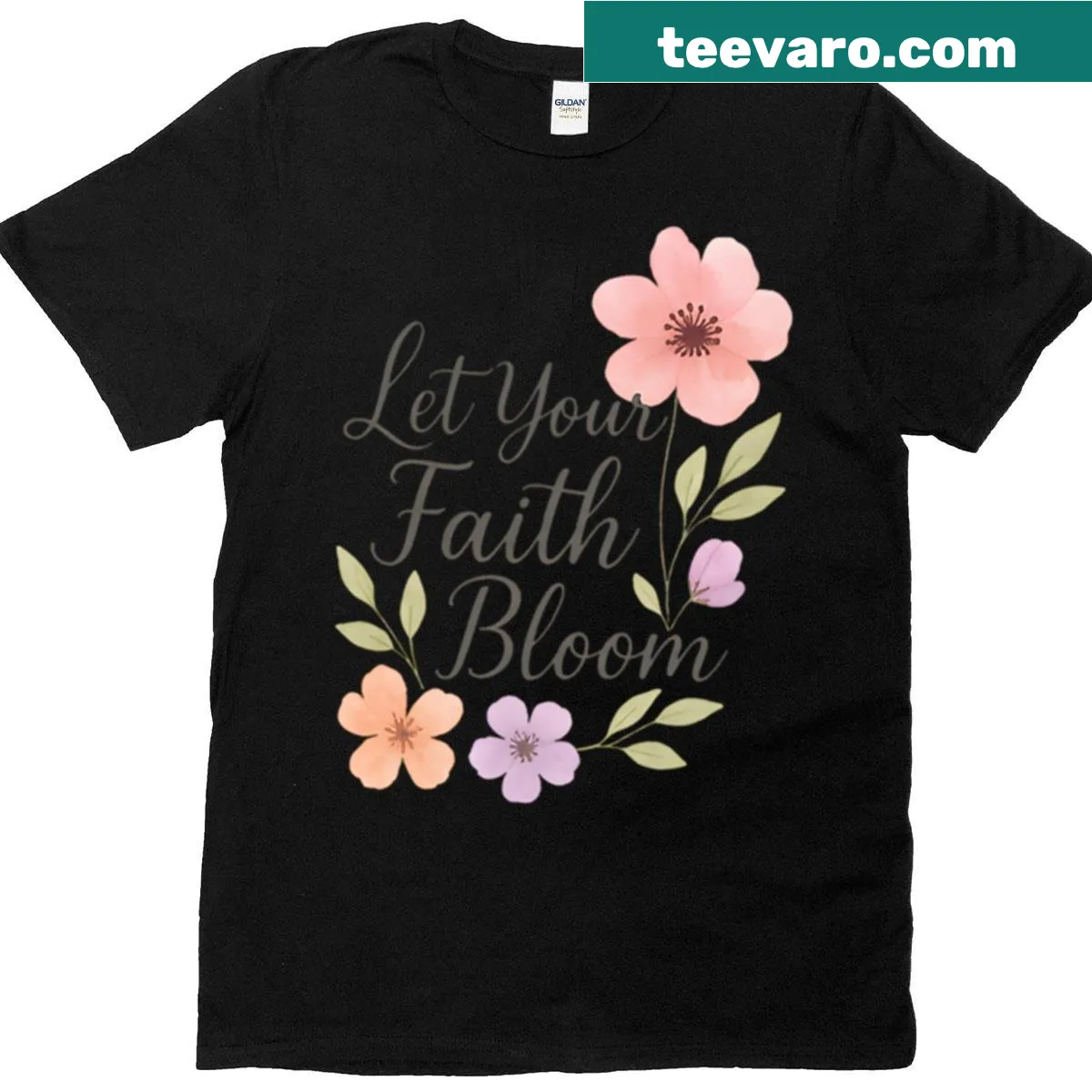 Floral watercolor design promoting faith and spirituality — on a men's t-shirt