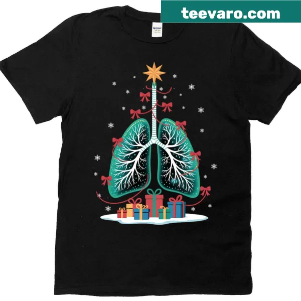 Christmas tree design featuring lungs for respiratory therapists