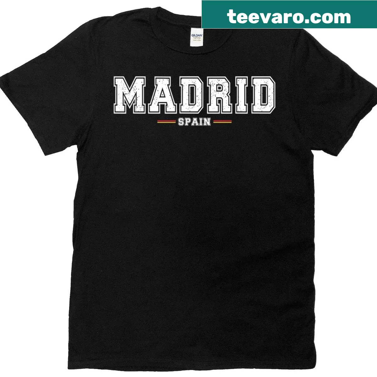 Illustrated Madrid Espaa design on T-shirt, ideal for travelers — on a men's t-shirt