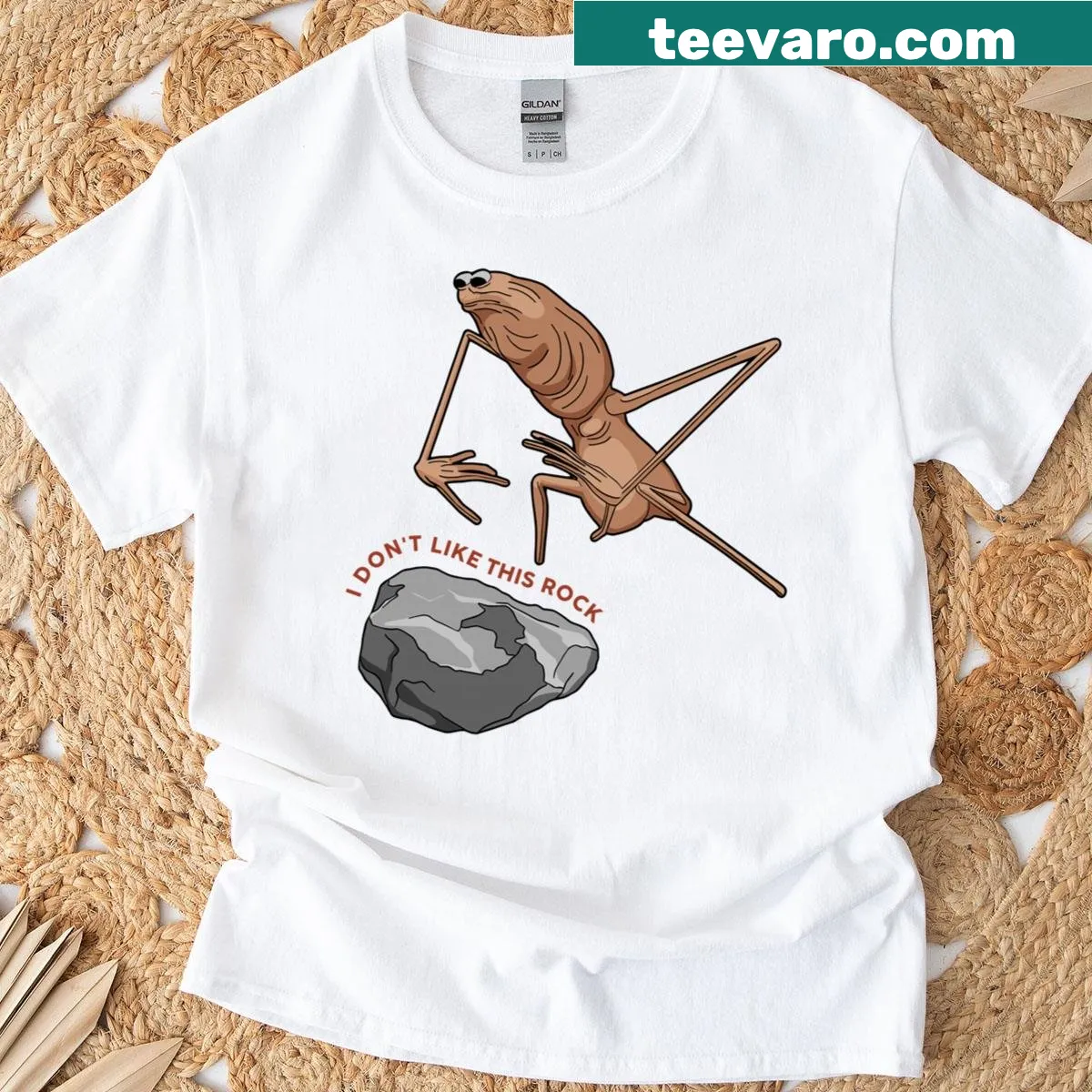Funny cartoon worm character and saying on a T-shirt — on a men's t-shirt