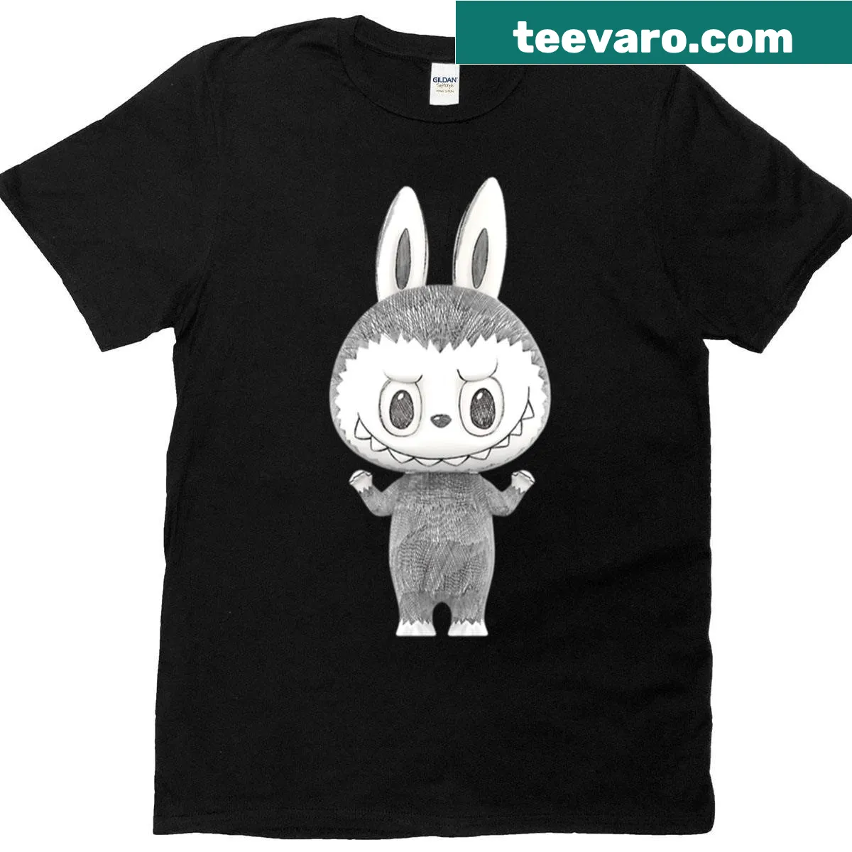 Artistic sketch of Mega Labubu 400 on t-shirt — on a men's t-shirt