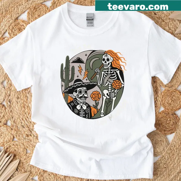 Day of the Dead skeleton graphic shirt