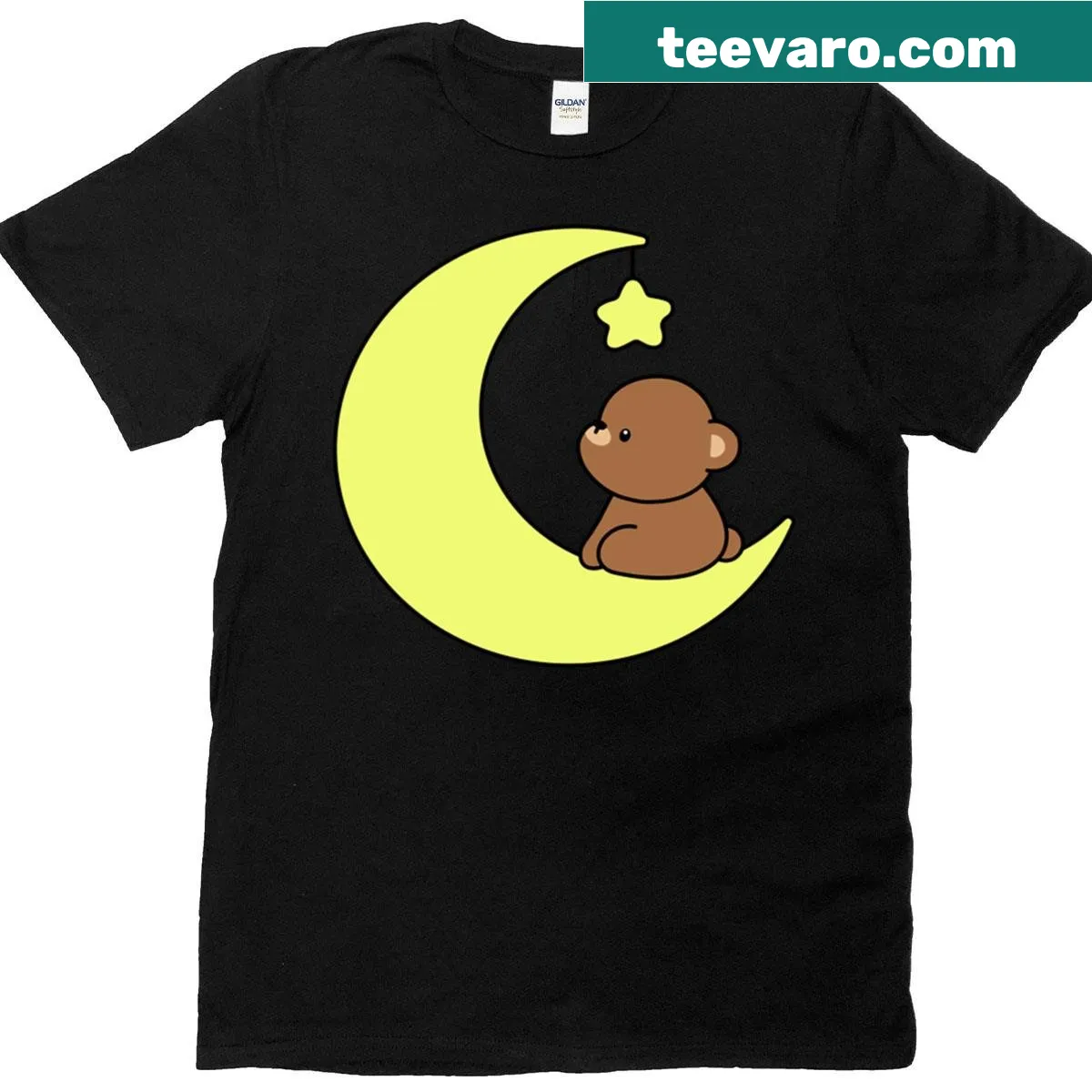 T-shirt featuring an illustration of a charming moon bear — on a men's t-shirt
