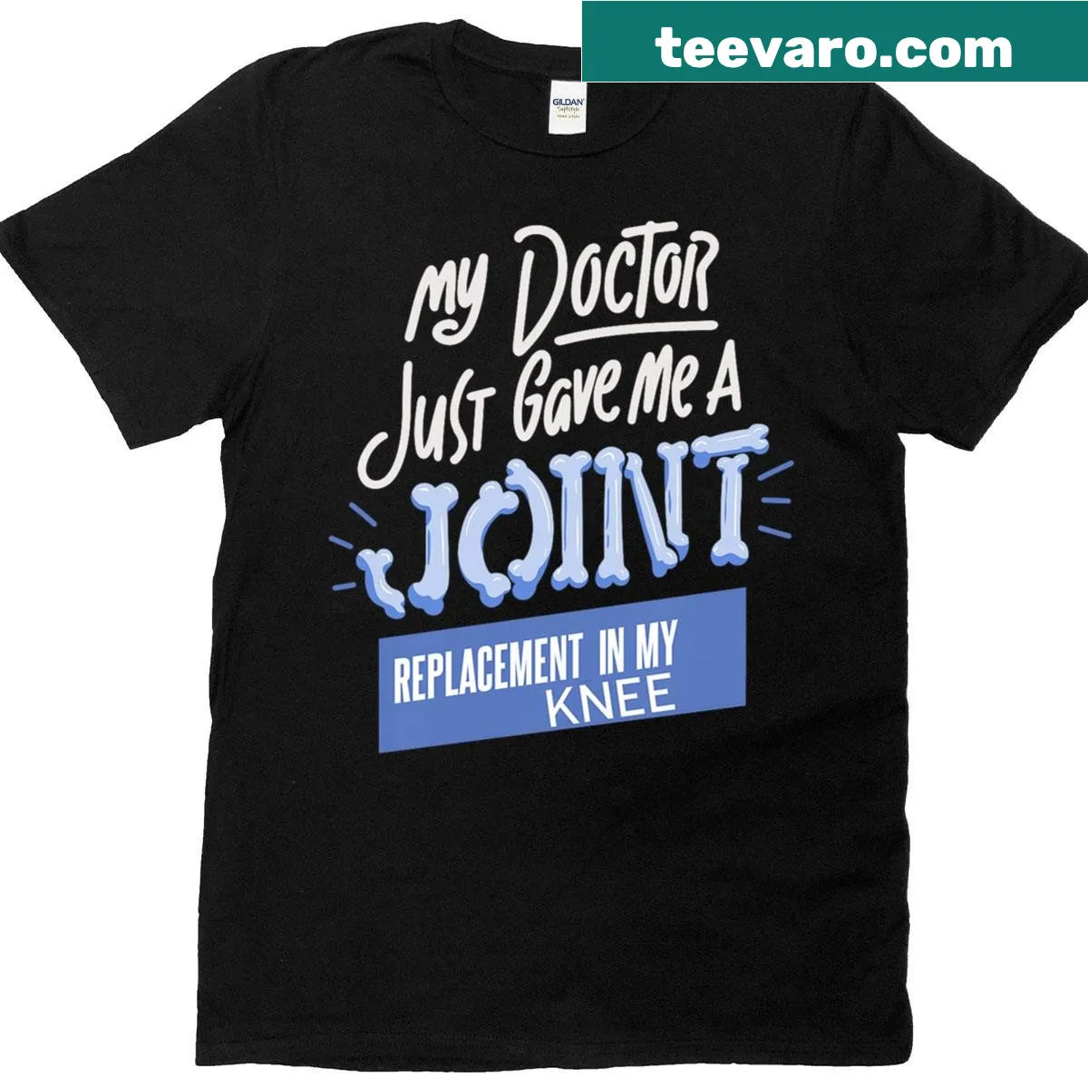 Humorous shirt about getting a knee joint replacement — on a men's t-shirt