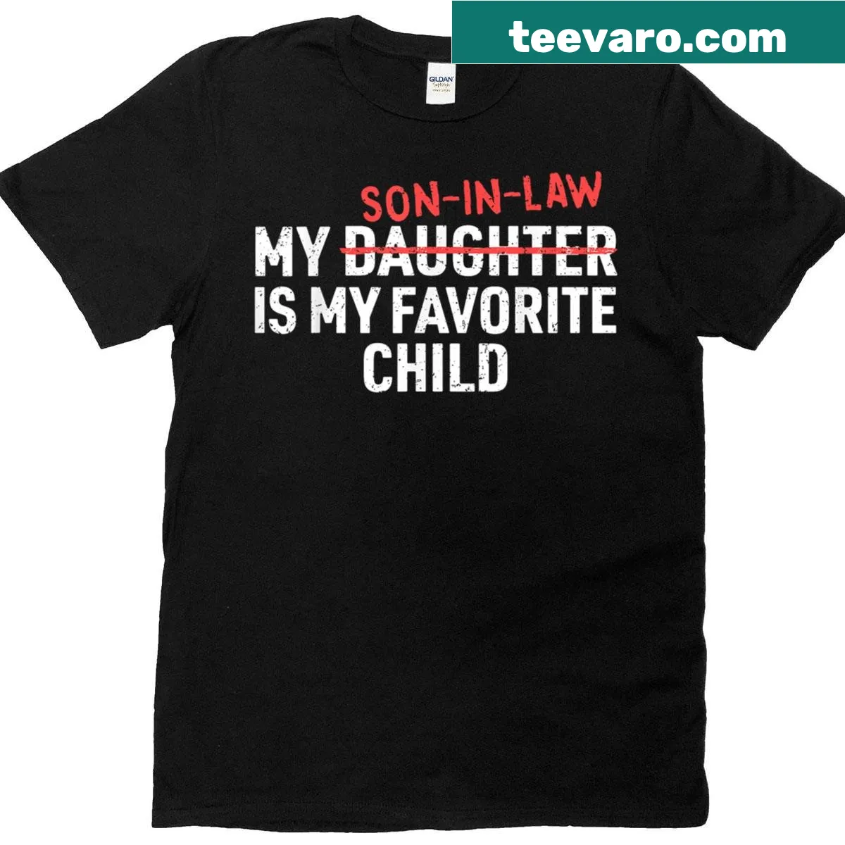 Funny typography design about favorite child on t-shirt — on a men's t-shirt