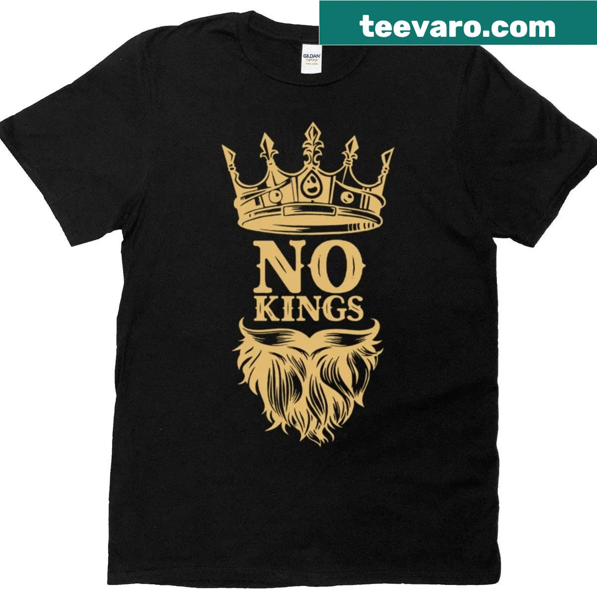 Patriotic design featuring 'No Kings In America' text — on a men's t-shirt