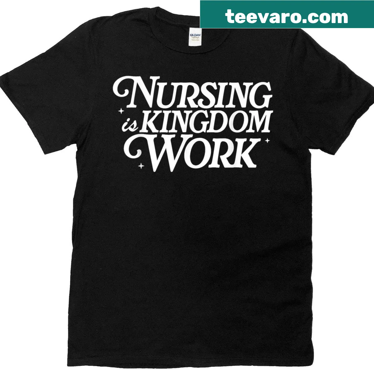 Nursing is Kingdom Work quote on a T-shirt — on a men's t-shirt