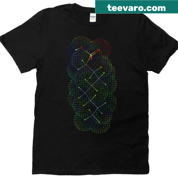 Minimalist design of PFOS chemical structure on a T-shirt