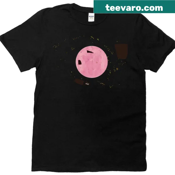 T-shirt featuring a graphic of a full moon in a night sky