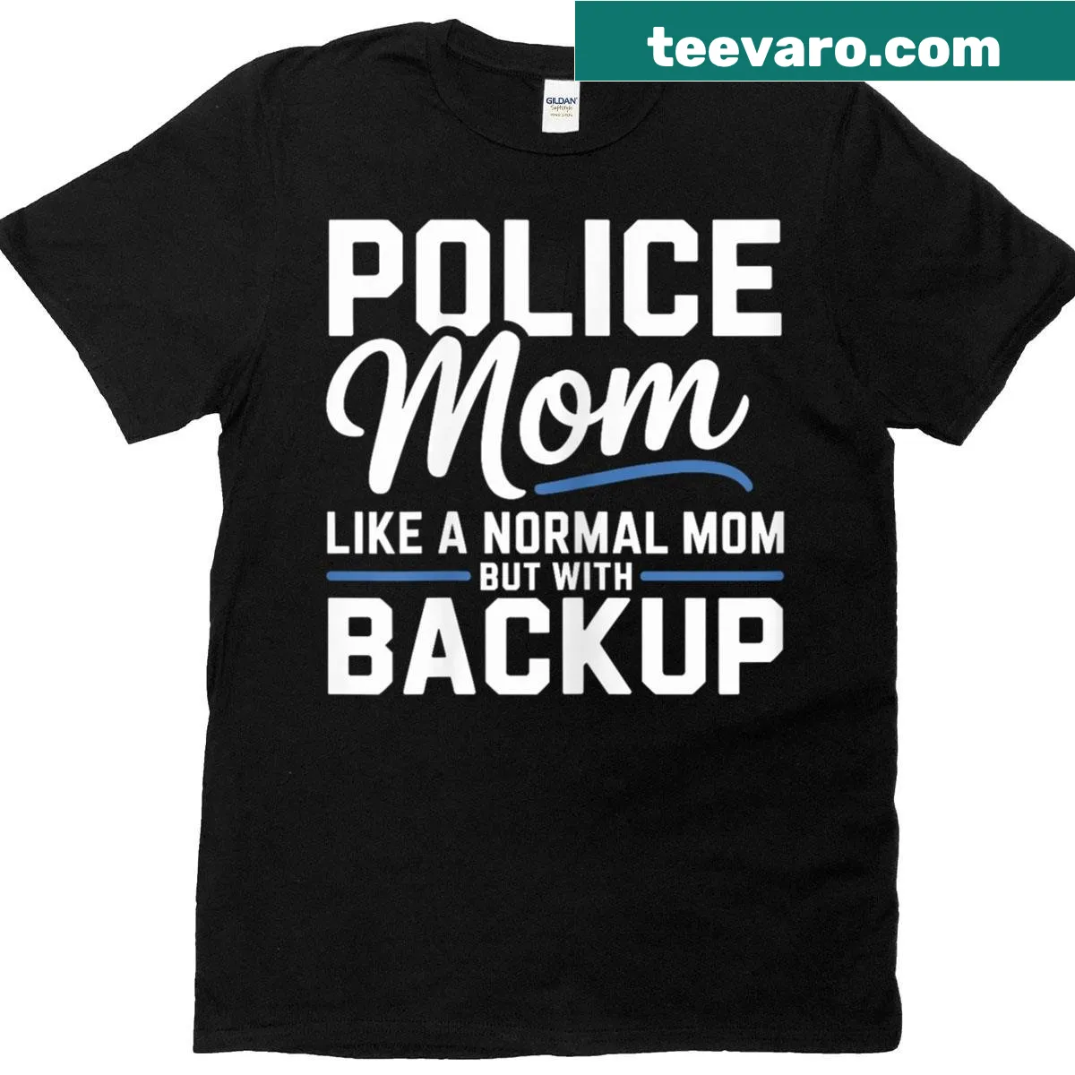 Typography T-shirt for police moms with a clever phrase — on a men's t-shirt