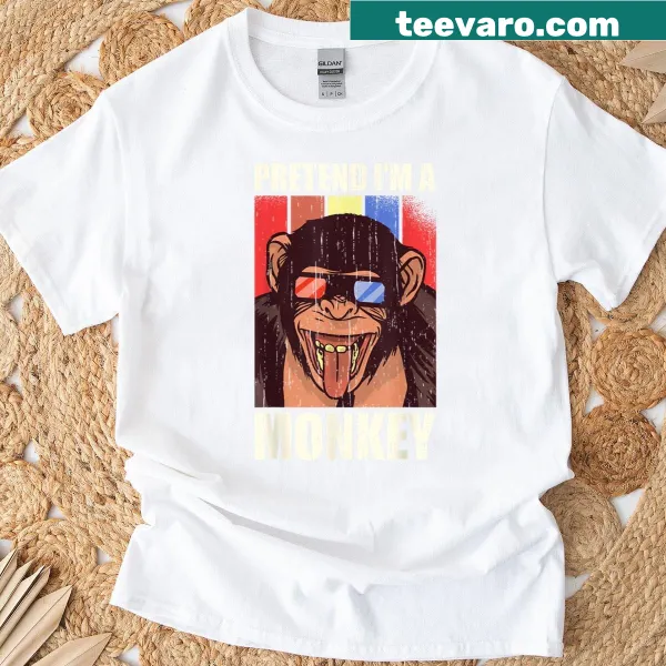 T-shirt with playful text 'Pretend I'm A Monkey'
