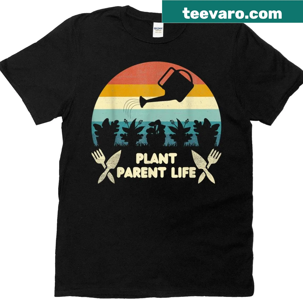 Vintage distressed T-shirt celebrating plant parenthood with a cute graphic — on a men's t-shirt
