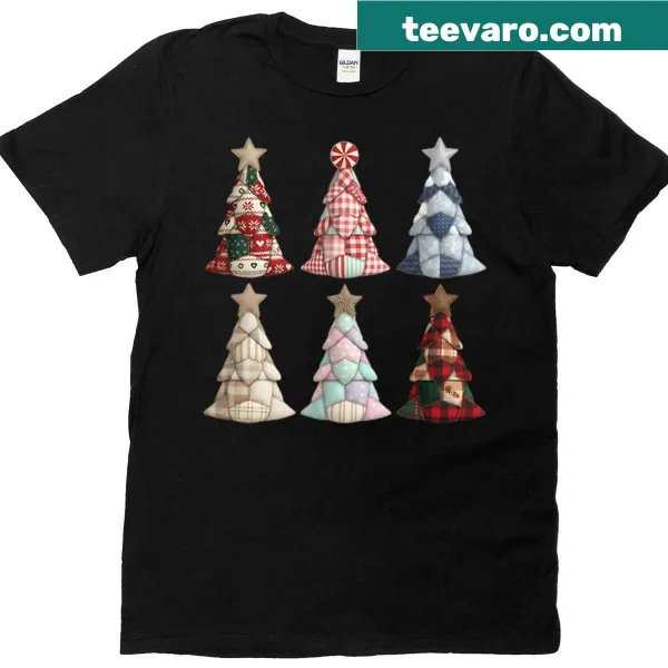 Christmas tree design with patchwork fabric patterns