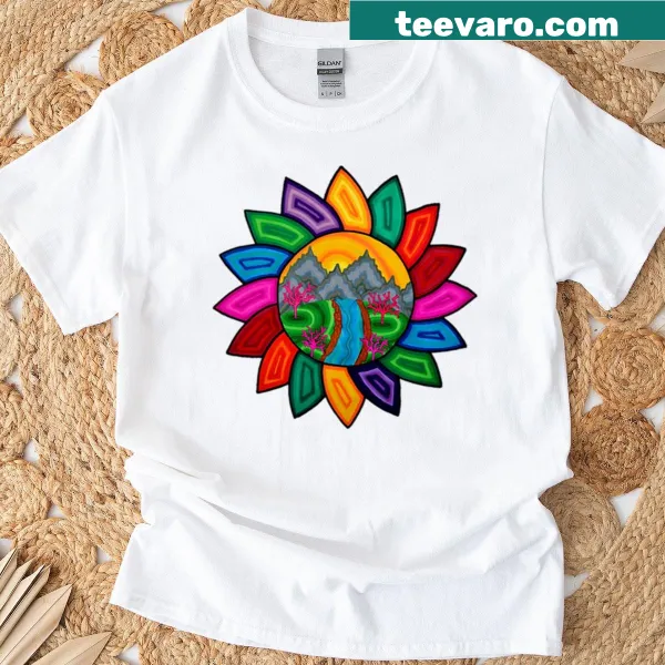 Rainbow Valley themed T-shirt with whimsical typography design