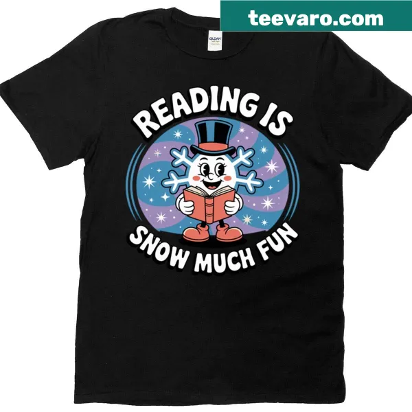 T-shirt with snowflake design and reading theme