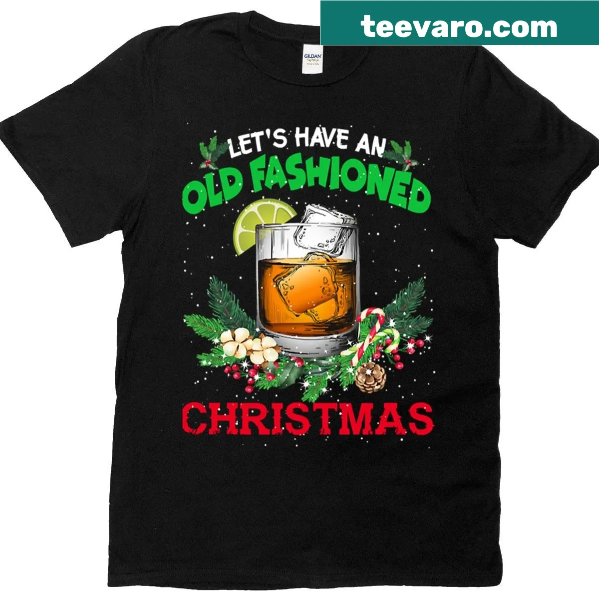 Funny wine lover graphic with holiday elements on a T-shirt — on a men's t-shirt
