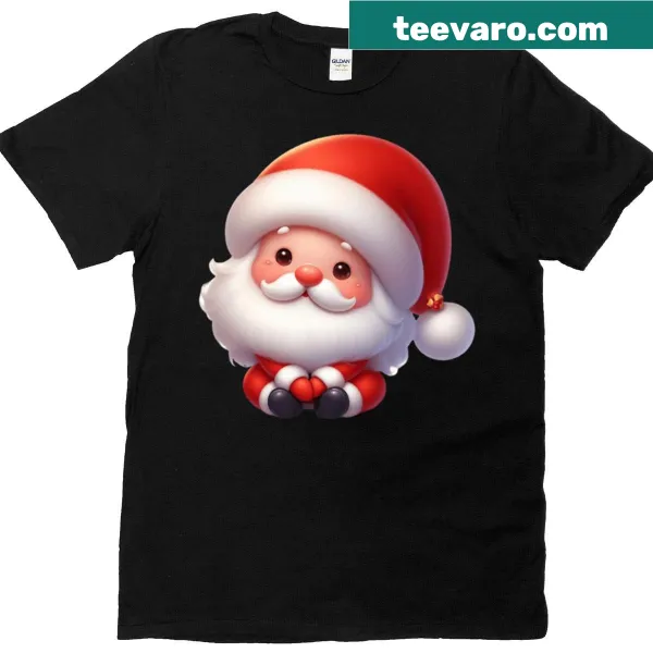 Festive Santa Claus T-shirt with cheerful illustration