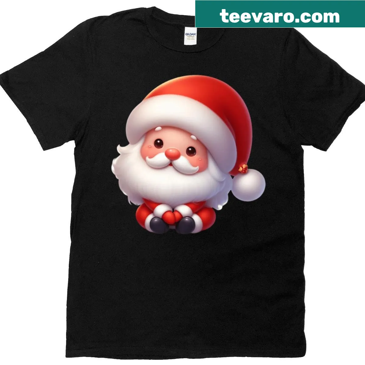 Festive Santa Claus T-shirt with cheerful illustration — on a men's t-shirt