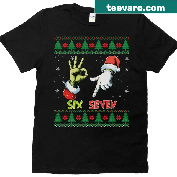 Funny Christmas shirt with Santa Claus hand gesture and meme text