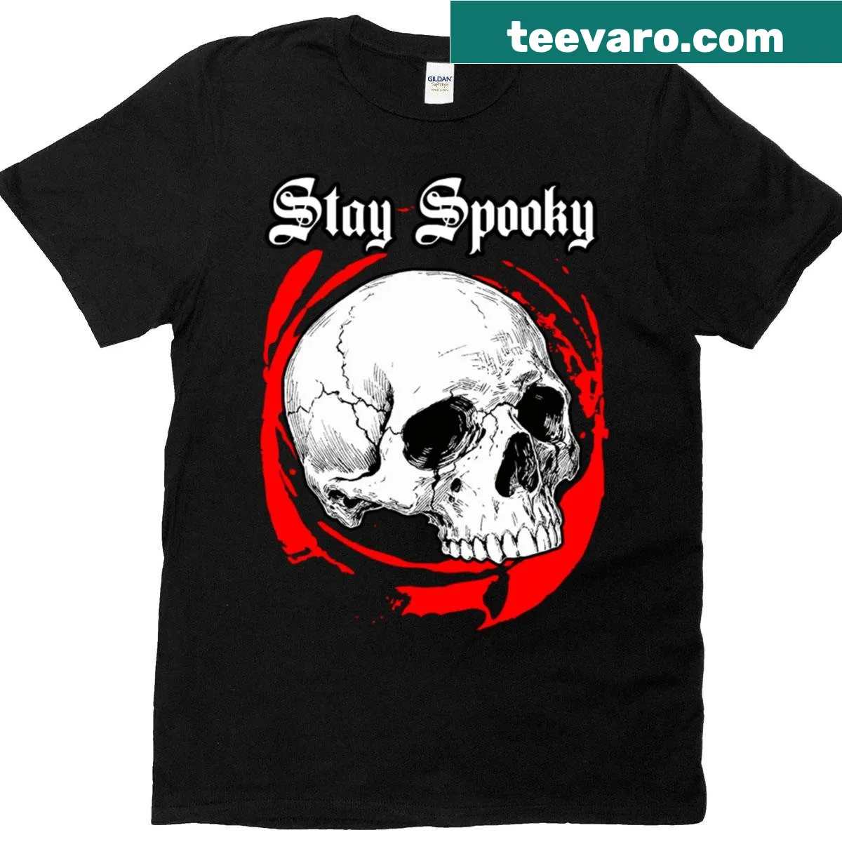 A fun and spooky themed t-shirt design — on a men's t-shirt