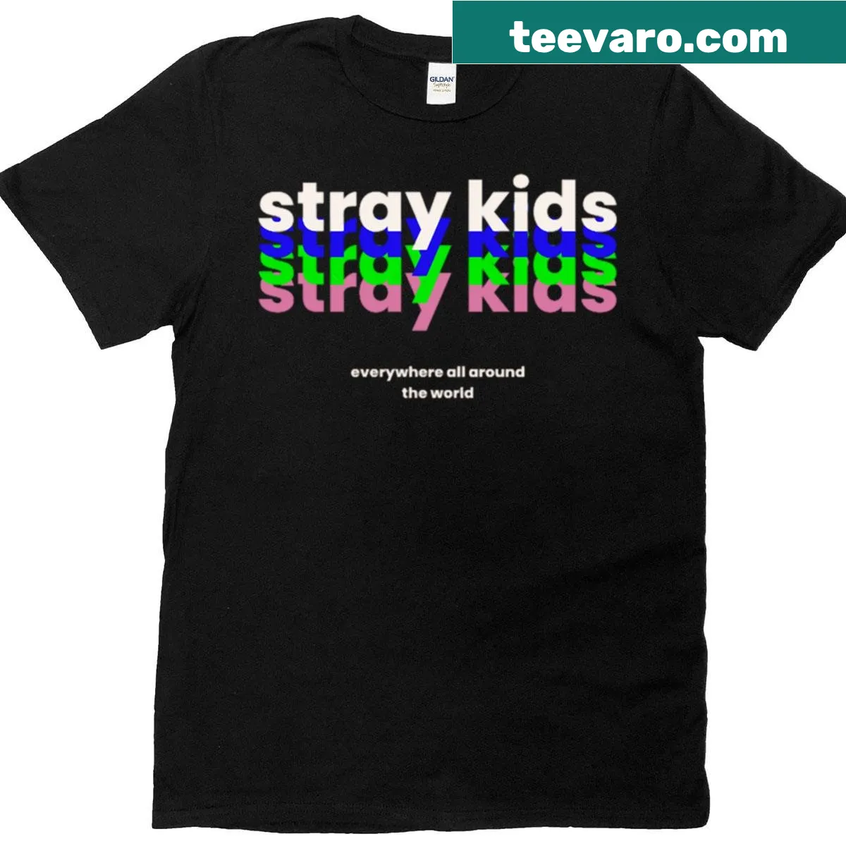 Inspirational typography design for Stray Kids t-shirt — on a men's t-shirt