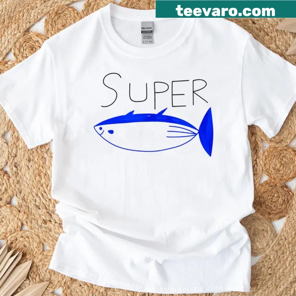 Funny t-shirt featuring a cartoon tuna fish design