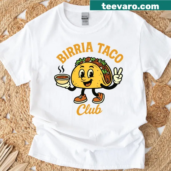 Funny birria taco mascot graphic t-shirt