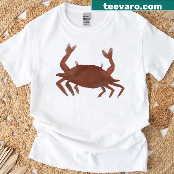 Watercolor t-shirt featuring a charming crab illustration