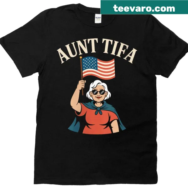 T-shirt with 'Aunt Tifa' text and playful graphic celebrating aunts