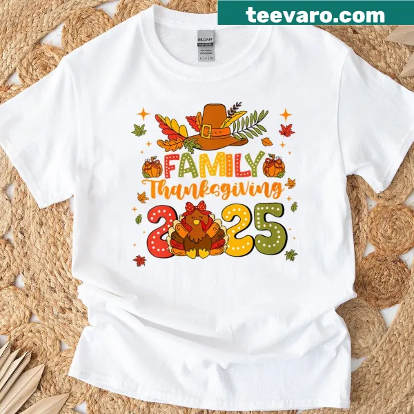 Thanksgiving Crew T-shirt with turkey illustration for family gatherings