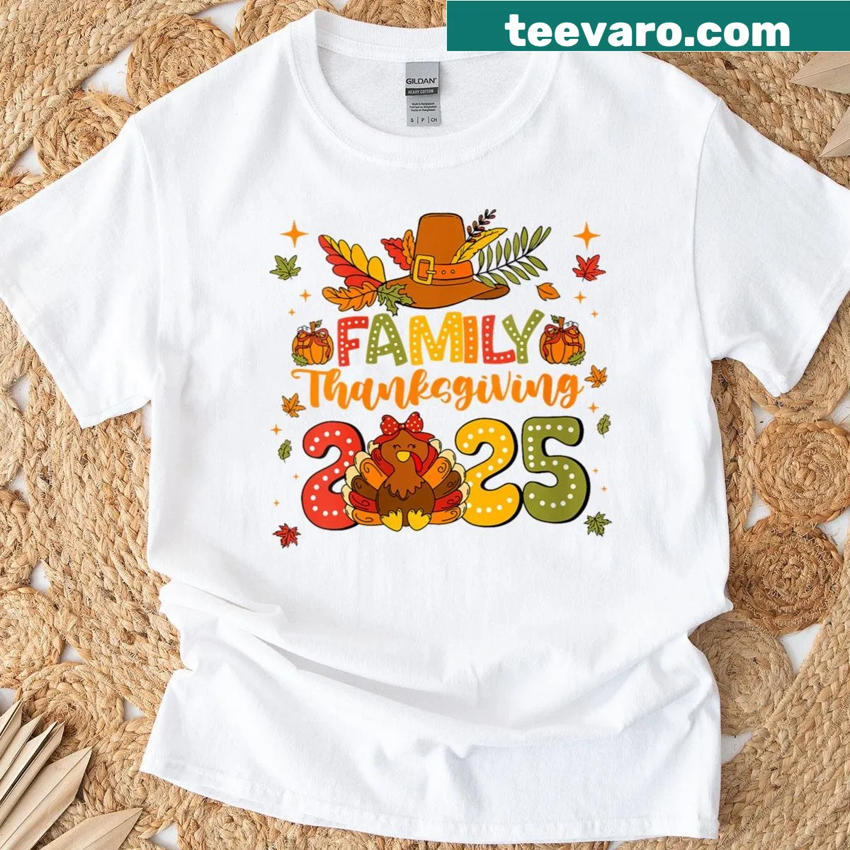 Thanksgiving Crew T-shirt with turkey illustration for family gatherings — on a men's t-shirt