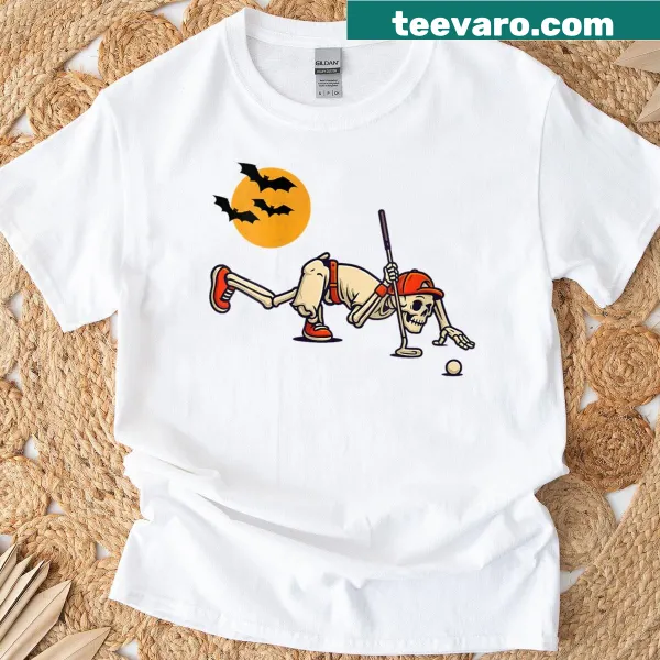 Vintage funny golf skeleton graphic t-shirt for Halloween