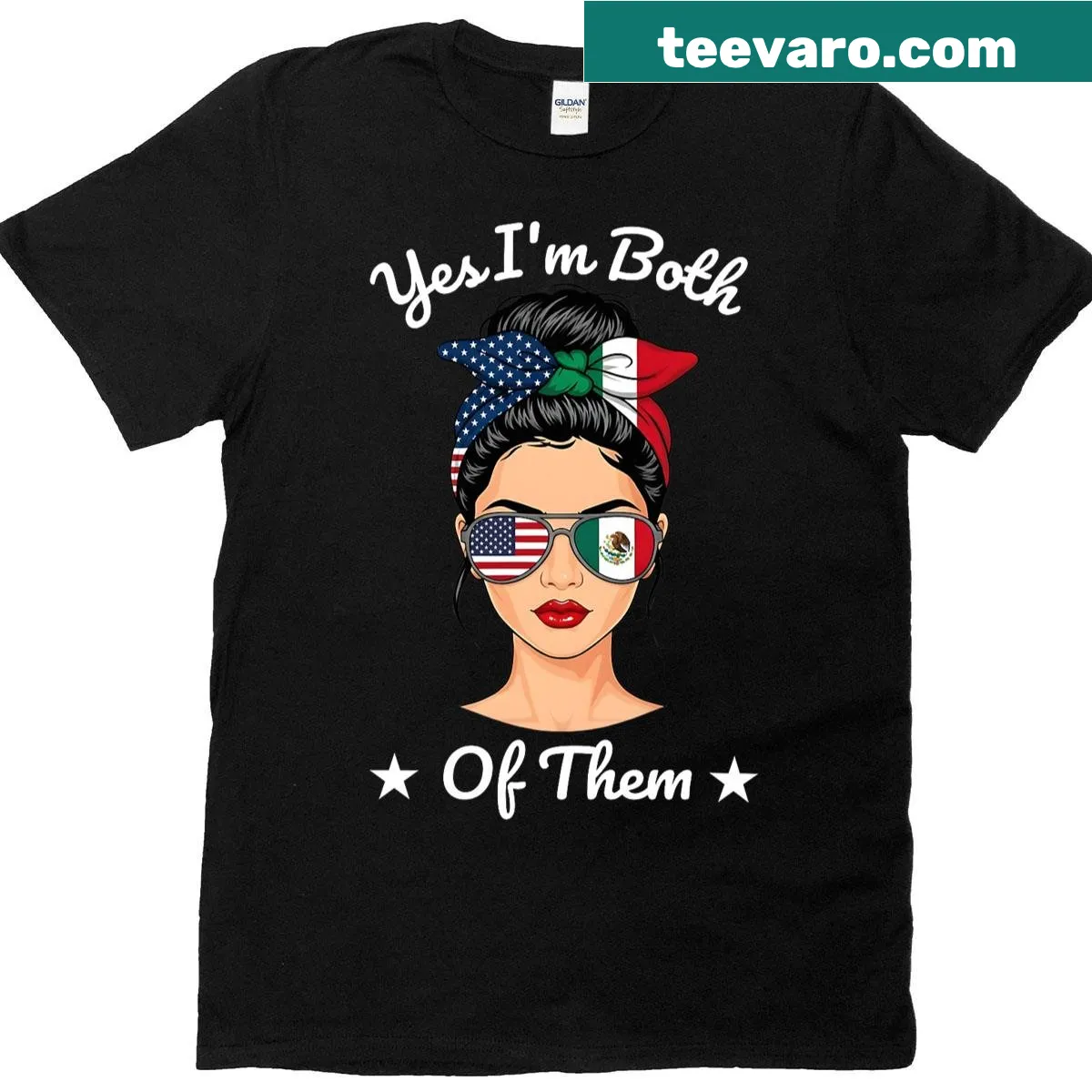 Patriotic T-shirt celebrating Mexican and American identity — on a men's t-shirt