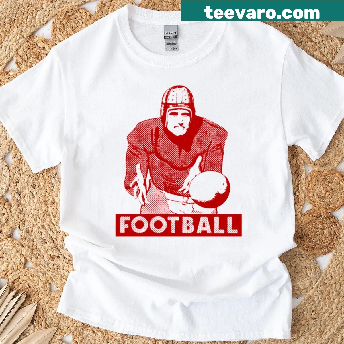 Vintage football player shirt inspired by the 1930s — on a men's t-shirt