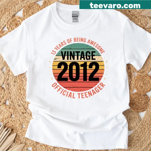 Official 13th birthday t-shirt with playful typography