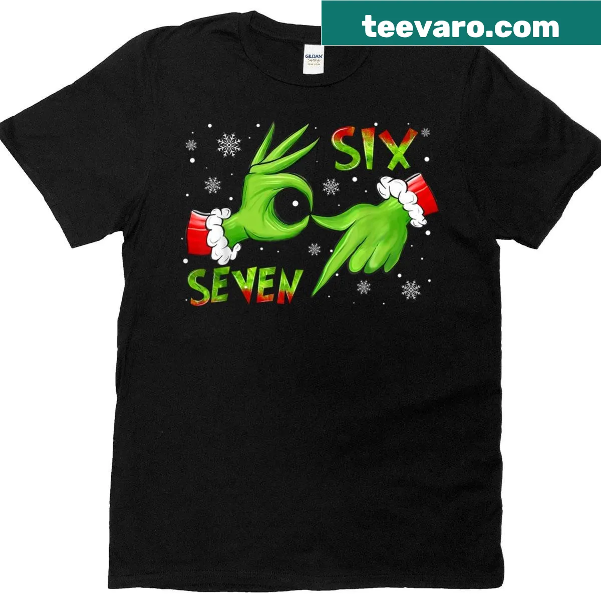 Meme slang Christmas T-shirt with bold typography for Gen Z — on a men's t-shirt