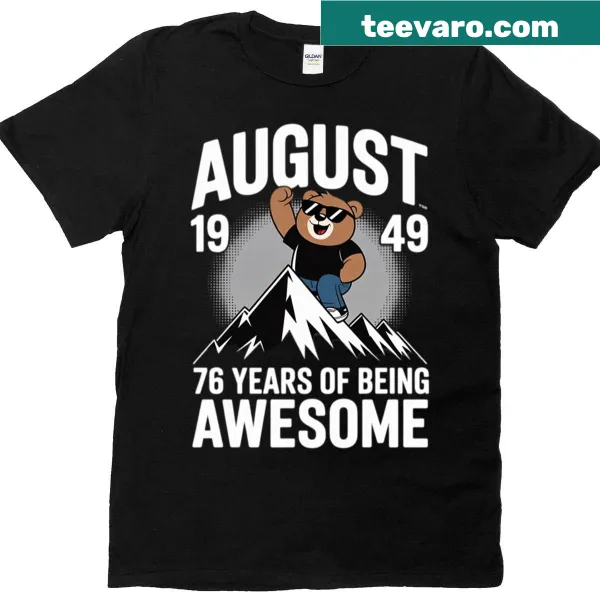 Bear graphic for a 76th birthday T-shirt