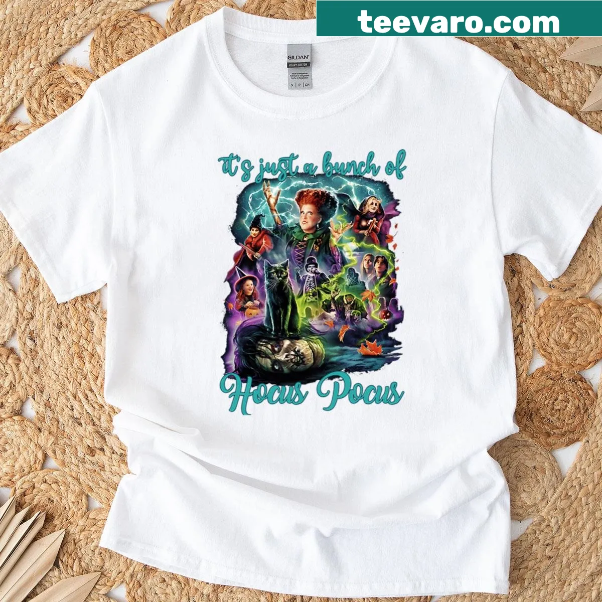 Retro witches t-shirt for Halloween with funny vintage design — on a men's t-shirt