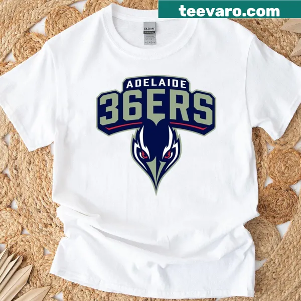 T-shirt displaying the Adelaide 36ers basketball logo in a simple design