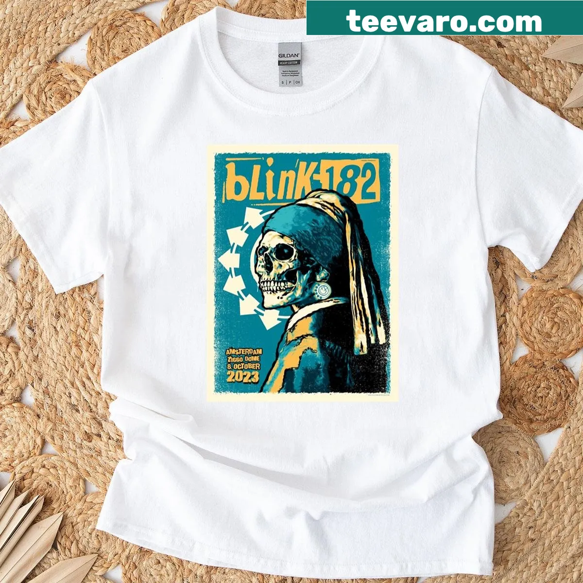 T-shirt featuring a design inspired by Blink 182, capturing music spirit — on a men's t-shirt