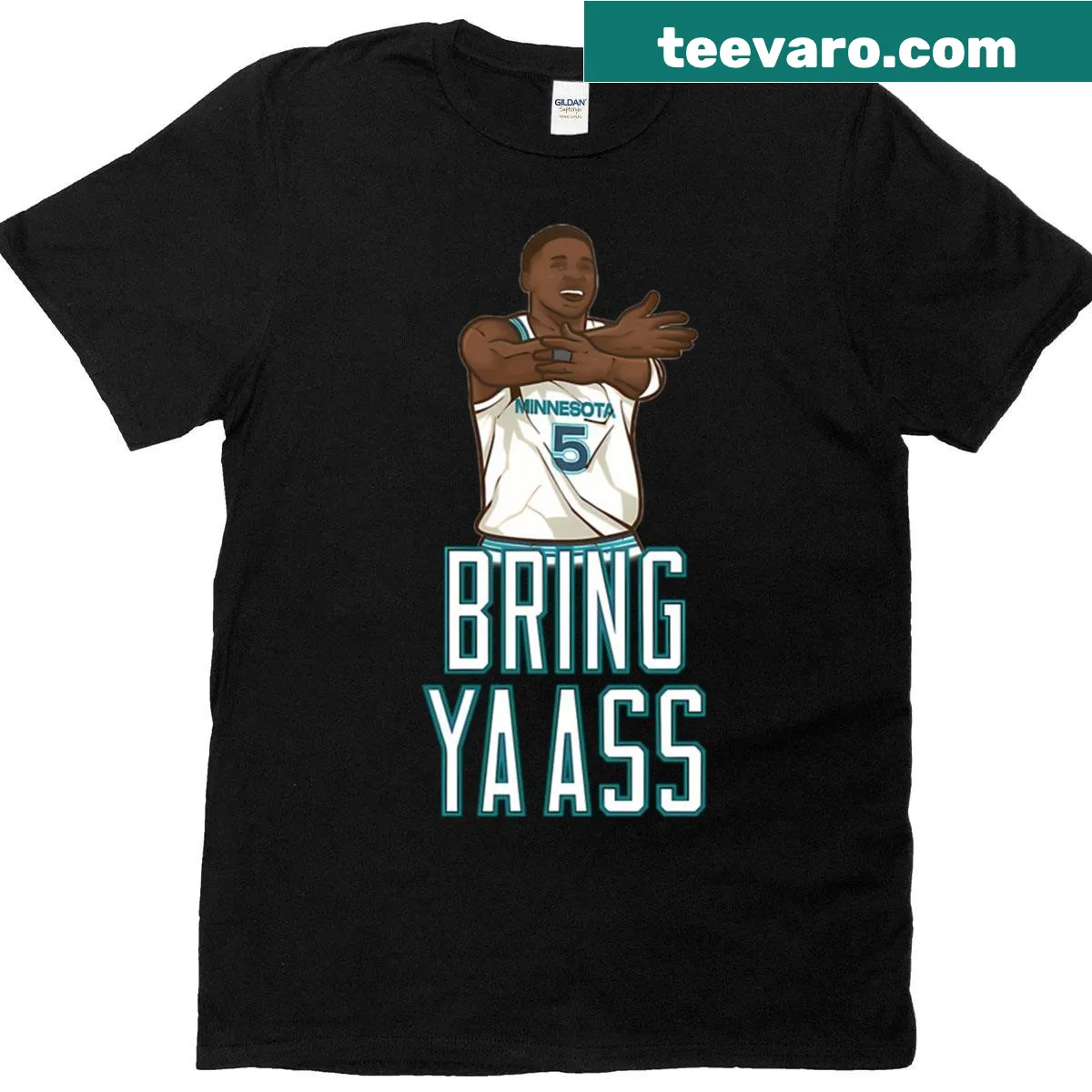 Bold T-shirt featuring the phrase Bring Ya Ass inspired by Anthony Edwards — on a men's t-shirt