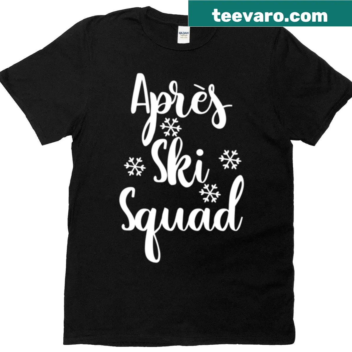 Funny winter skiing design T-shirt for après ski lovers — on a men's t-shirt